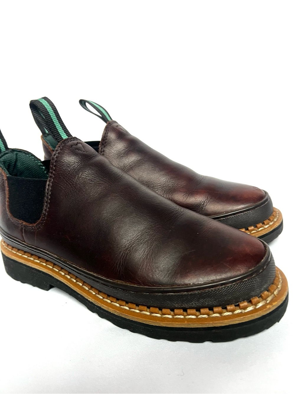 Georgia Giant Romeo Slip-On Work Boots Brown Leather Men’s 7